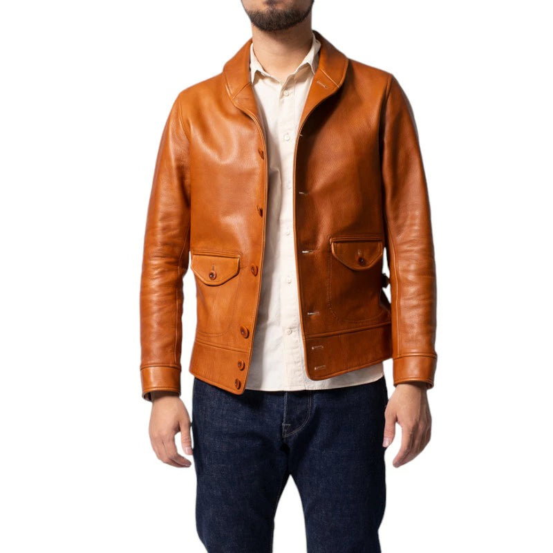 オルゲイユ OR-4002B コサック ジャケット レザー ジャケット ステアハイド 牛革 ミリタリー ヴィンテージ クラシック 日本製 ダルチザン