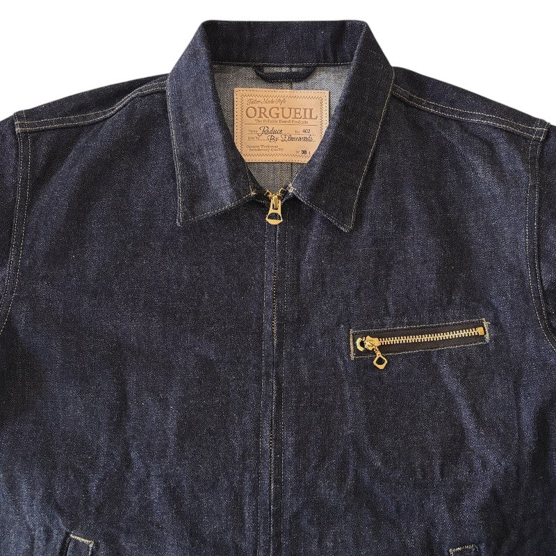 オルゲイユ OR-402 Tailor Denim Zip Jacket テーラーデニムジップジャケット ワンウォッシュ