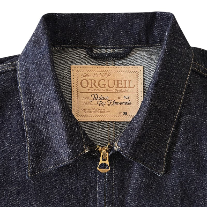 オルゲイユ OR-402 Tailor Denim Zip Jacket テーラーデニムジップジャケット ワンウォッシュ