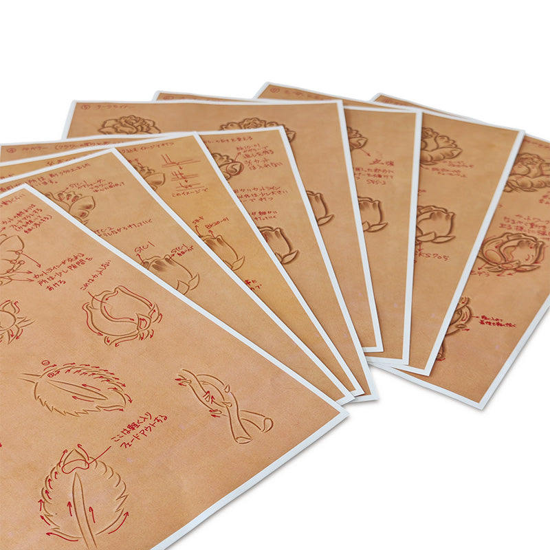 サムライクラフト カービングパターンブック フラワー集 E 【No.007】 立田 良徳著 レザークラフト 本