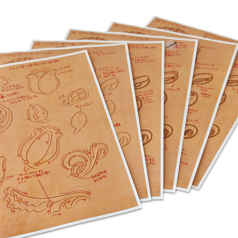 サムライクラフト カービングパターンブック フラワー集 F 【No.008】 立田 良徳著 レザークラフト 本