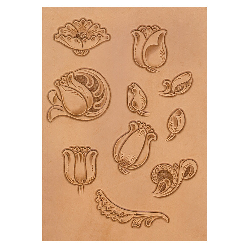 サムライクラフト カービングパターンブック フラワー集 F 【No.008】 立田 良徳著 レザークラフト 本