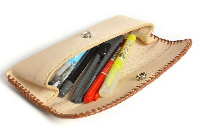 サムライクラフト フラップペンケース ペンケース 筆入れ サドルベーシック ダブルステッチ