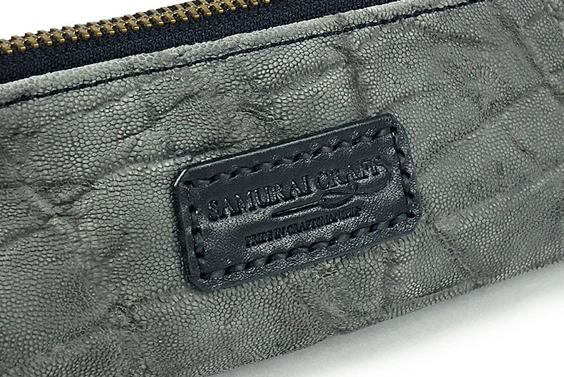 サムライクラフト ペンケース 筆入れ ファスナータイプ  山型 エレファントスキン