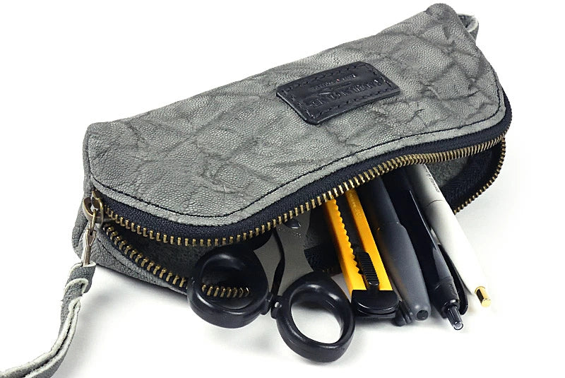 サムライクラフト ペンケース 筆入れ ファスナータイプ  山型 エレファントスキン