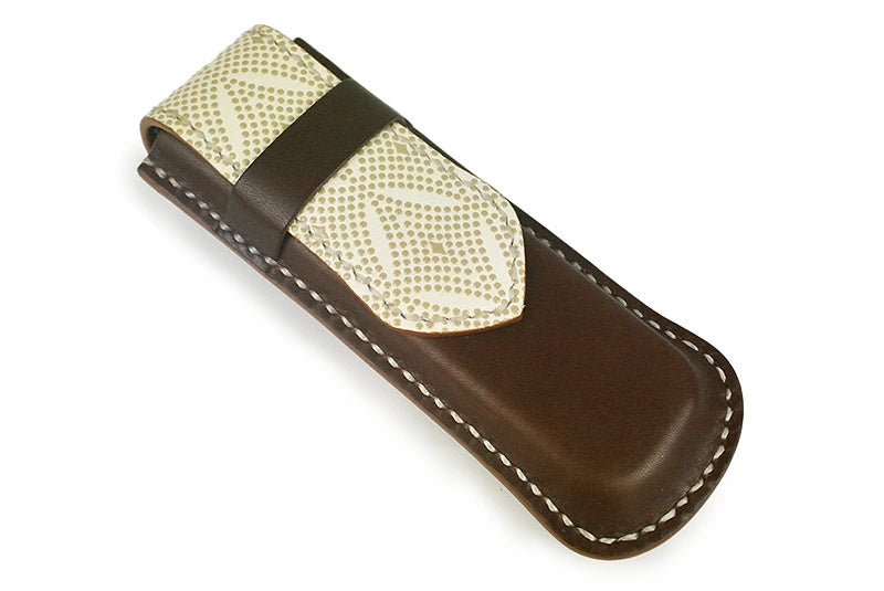 サムライクラフト ペンケース 拵（こしらえ） ペン鞘 筆入れ 印伝 サドルベーシック オイルレザー