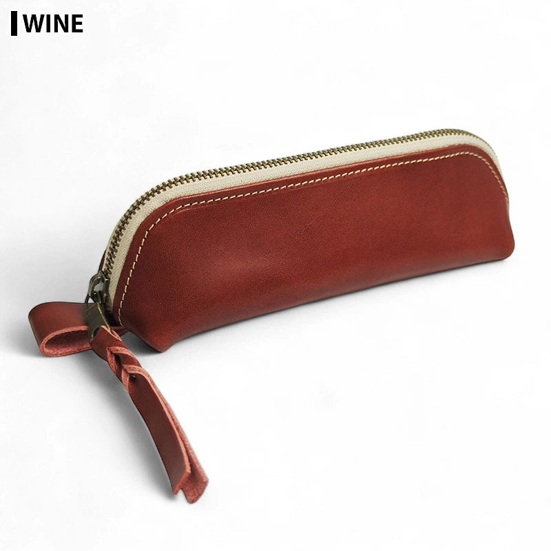 サムライクラフト ペンケース 筆入れ ファスナータイプ 山型 オイルレザー サドルレザー