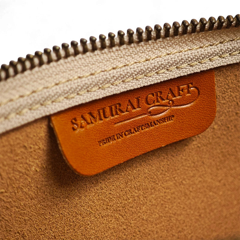 サムライクラフト ペンケース 筆入れ ファスナータイプ 山型 オイルレザー サドルレザー