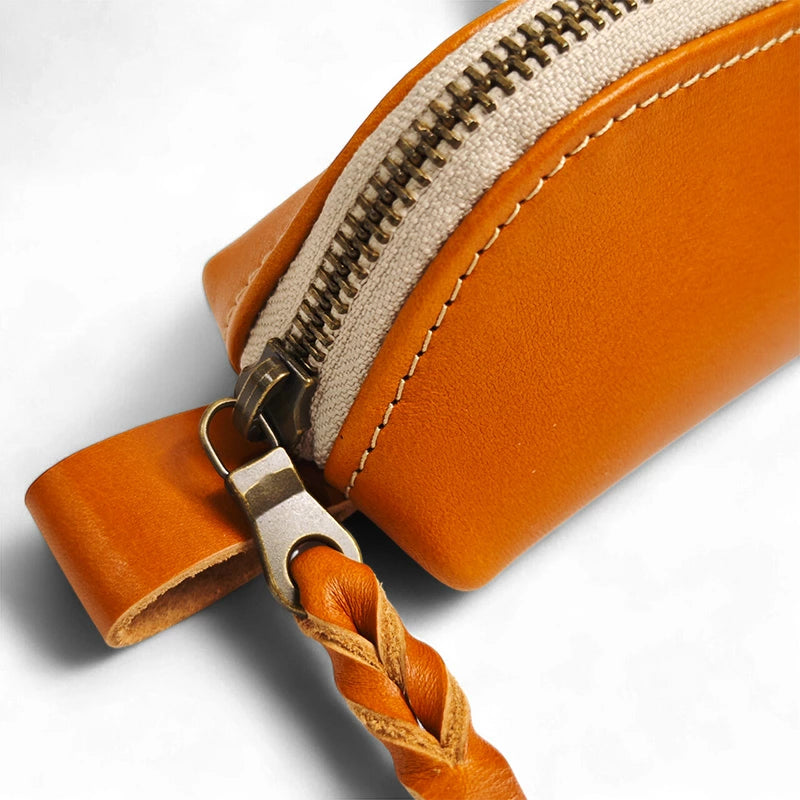 サムライクラフト ペンケース 筆入れ ファスナータイプ 山型 オイルレザー サドルレザー