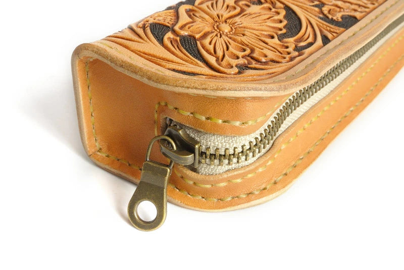 サムライクラフト ペンケース 筆入れ ファスナータイプ シェリダンスタイルカービング