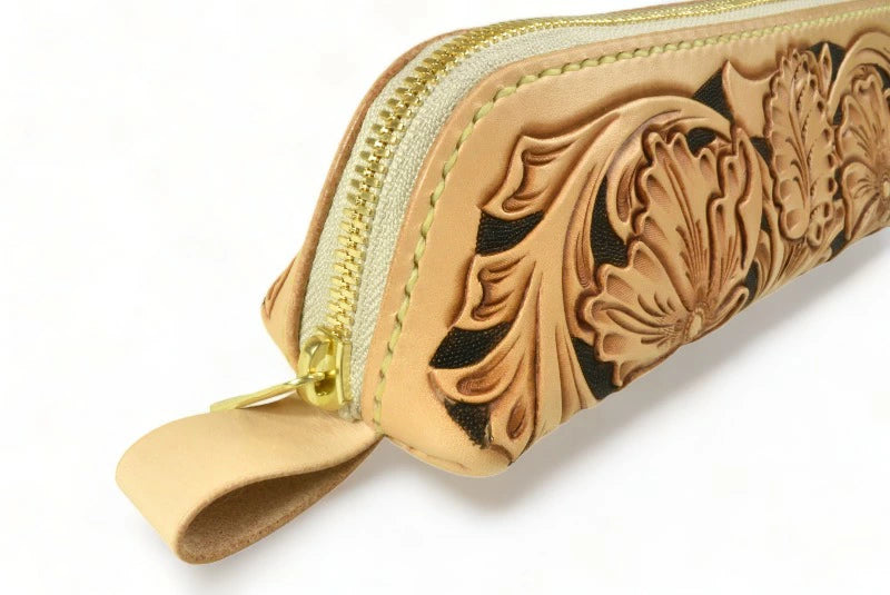 サムライクラフト ペンケース 筆入れ ファスナータイプ 山型 シェリダンスタイルカービング