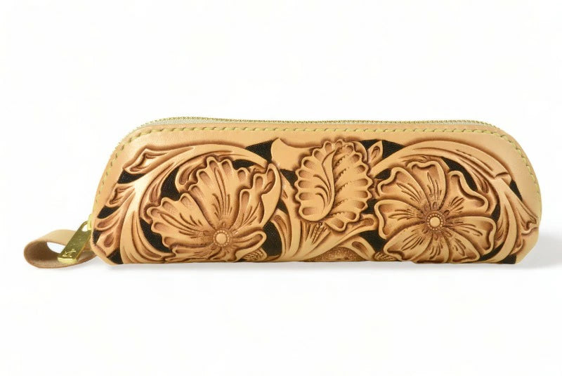 サムライクラフト ペンケース 筆入れ ファスナータイプ 山型 シェリダンスタイルカービング