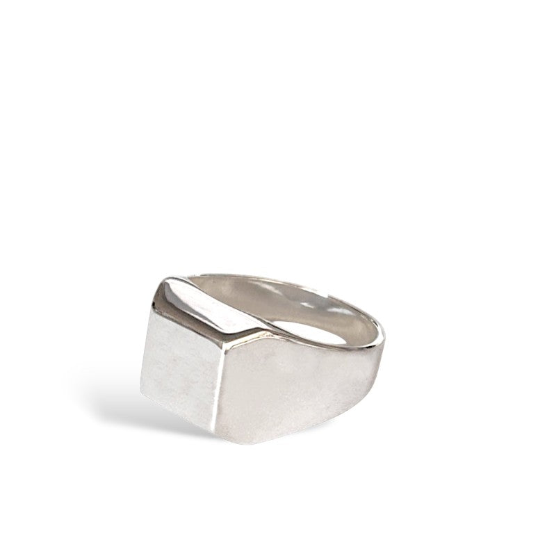 シルバー925 R-1812 プレーン 印台リング 最大幅13.7mm