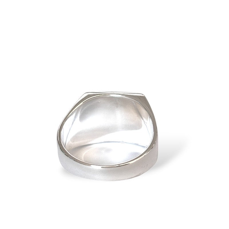 シルバー925 R-1812 プレーン 印台リング 最大幅13.7mm