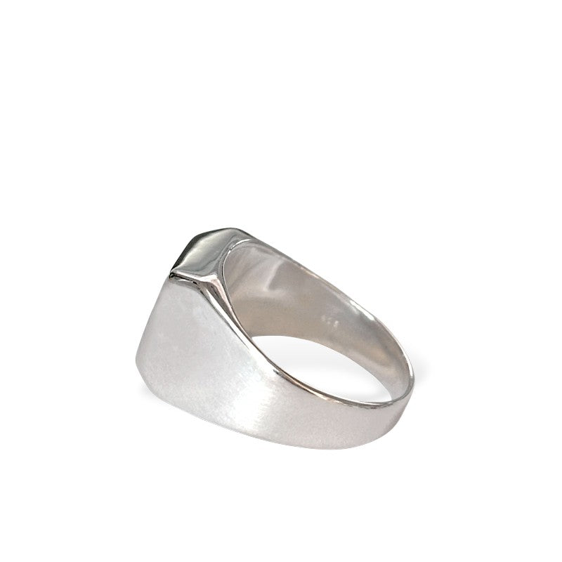 シルバー925 R-1812 プレーン 印台リング 最大幅13.7mm