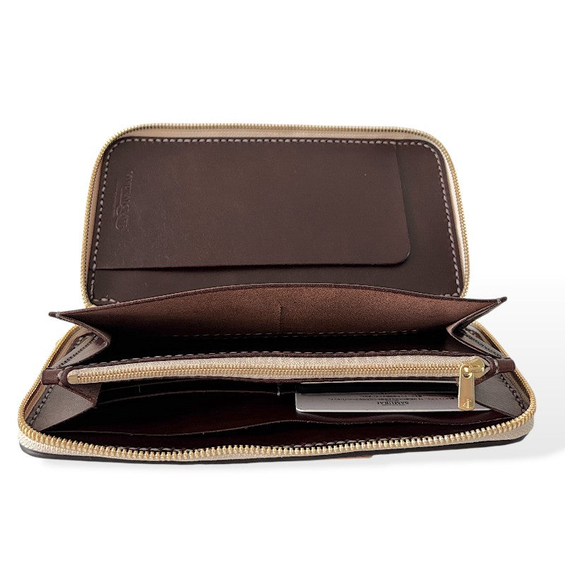 サムライクラフト  オーガナイザー財布 エレファントレザー - ブラウン -