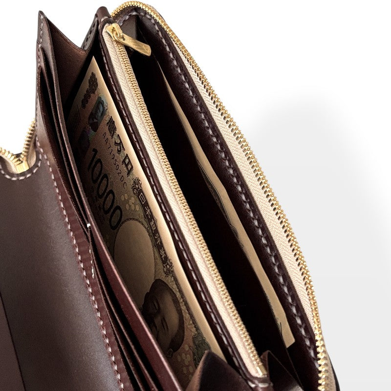 サムライクラフト  オーガナイザー財布 エレファントレザー - ブラウン -