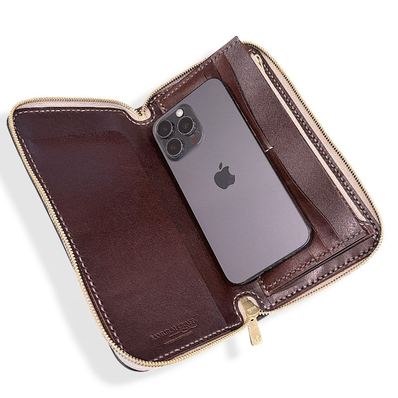 サムライクラフト  オーガナイザー財布 エレファントレザー - ブラウン -