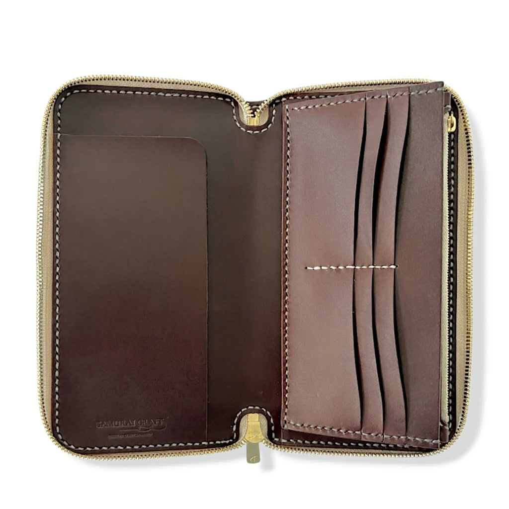 サムライクラフト  オーガナイザー財布 エレファントレザー - ブラウン -