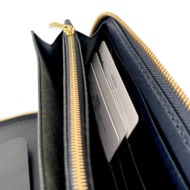 サムライクラフト  オーガナイザー財布 エレファントレザー - ブラック -