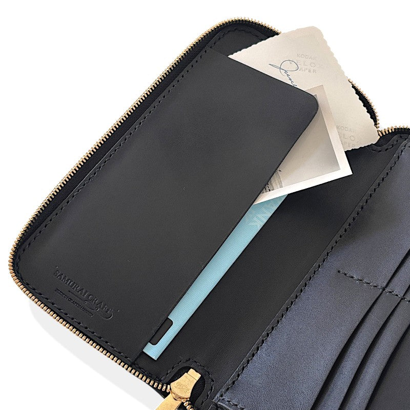 サムライクラフト  オーガナイザー財布 エレファントレザー - ブラック -