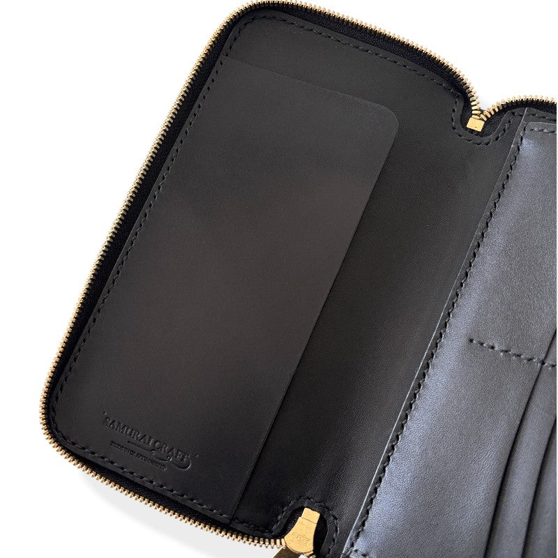 サムライクラフト  オーガナイザー財布 エレファントレザー - ブラック -