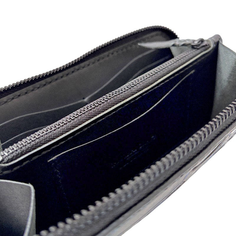 サムライクラフト シェリダンスタイルカービング ラウンドファスナーロングウォレット タイプ2 黒染 2点セット-Crafted for One-