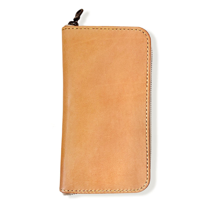 サムライクラフト ラウンドファスナー ロングウォレット タイプ1 サドルレザー ナチュラル