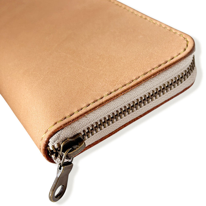 サムライクラフト ラウンドファスナー ロングウォレット タイプ1 サドルレザー ナチュラル