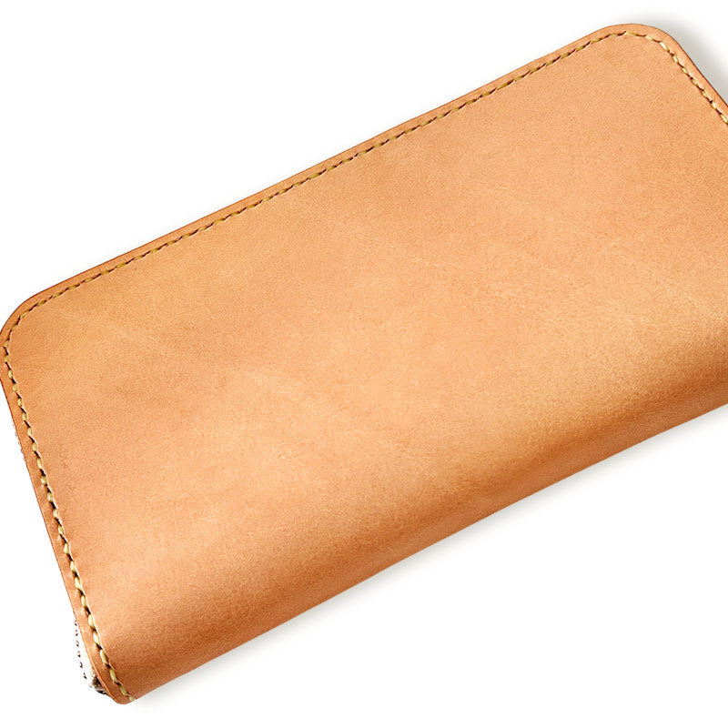 サムライクラフト ラウンドファスナー ロングウォレット タイプ1 サドルレザー ナチュラル