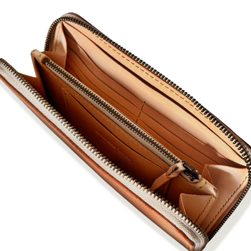 サムライクラフト ラウンドファスナー ロングウォレット タイプ1 サドルレザー ナチュラル