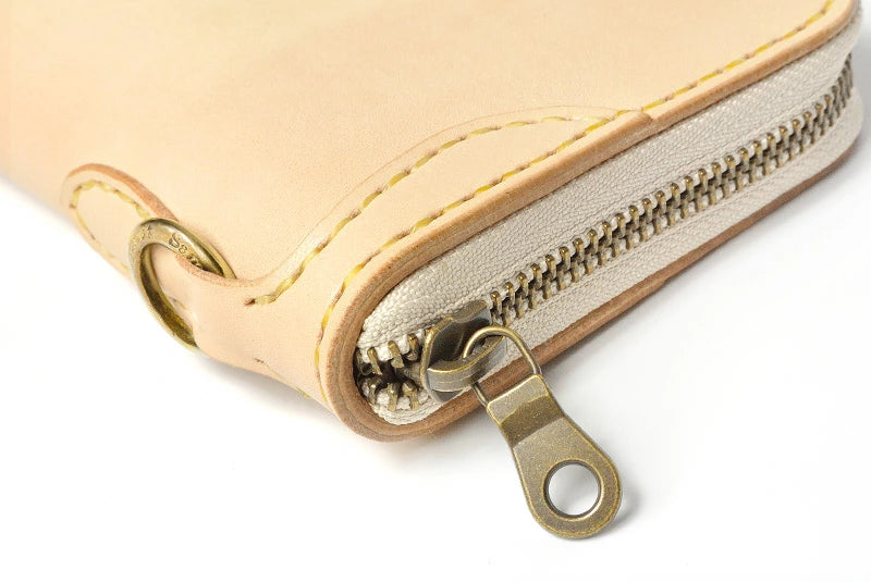 サムライクラフト ラウンドファスナー ロングウォレット タイプ1 サドルベーシック オイルレザー ウォレットチェーン対応