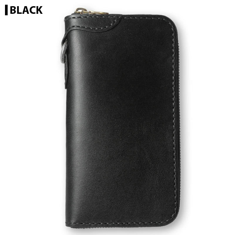 サムライクラフト ラウンドファスナー ロングウォレット タイプ1 サドルベーシック オイルレザー ウォレットチェーン対応