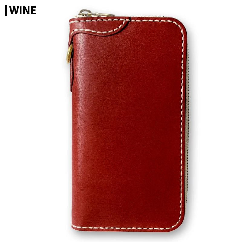 サムライクラフト ラウンドファスナー ロングウォレット タイプ1 サドルベーシック オイルレザー ウォレットチェーン対応