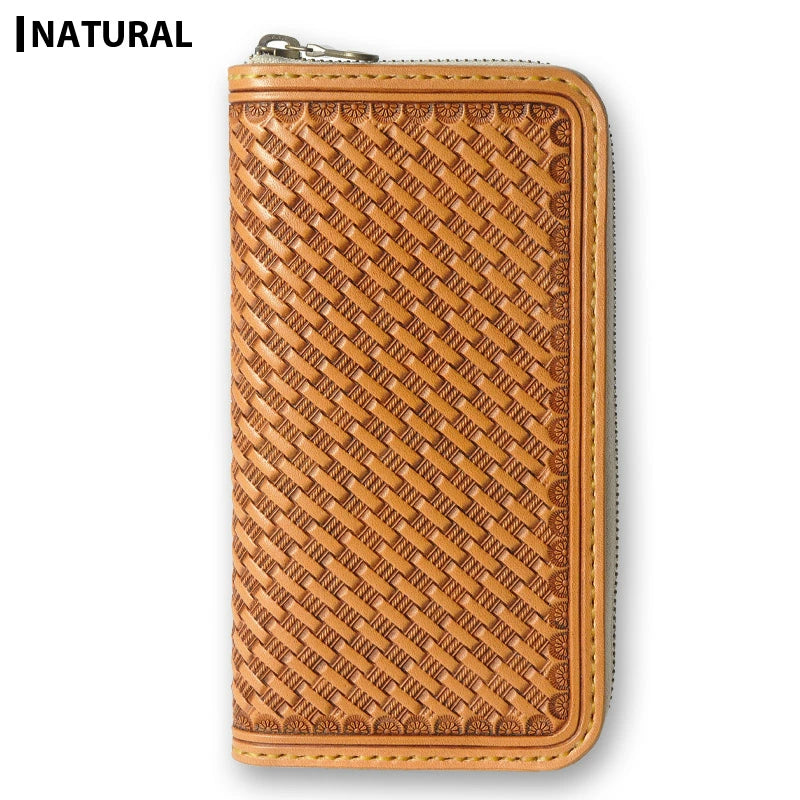 サムライクラフト ラウンドファスナー ロングウォレット タイプ1 バスケットウィーブスタンピング