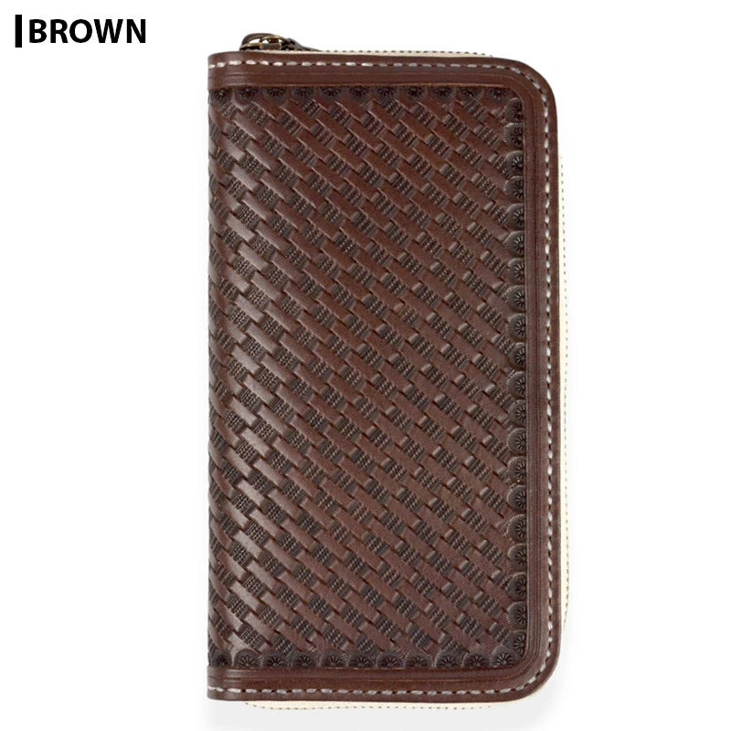 サムライクラフト ラウンドファスナー ロングウォレット タイプ1 バスケットウィーブスタンピング