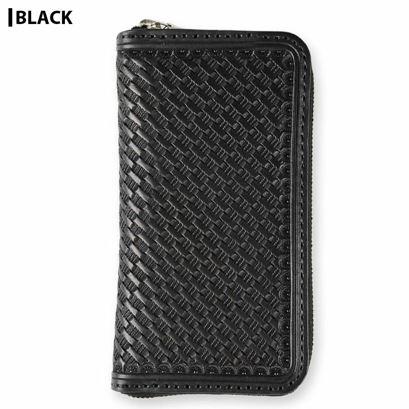 サムライクラフト ラウンドファスナー ロングウォレット タイプ1 バスケットウィーブスタンピング