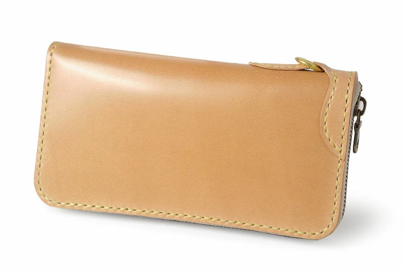 サムライクラフト ラウンドファスナー ロングウォレット タイプ1 コードバン ナチュラル ウォレットチェーン対応