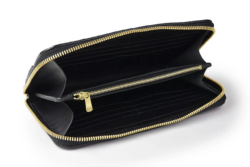 サムライクラフト ラウンドファスナー ロングウォレット タイプ1 スモールクロコダイル ボルドー ウォレットチェーン対応