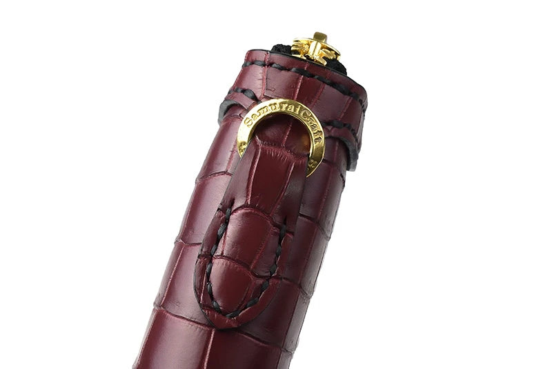 サムライクラフト ラウンドファスナー ロングウォレット タイプ1 スモールクロコダイル ボルドー ウォレットチェーン対応