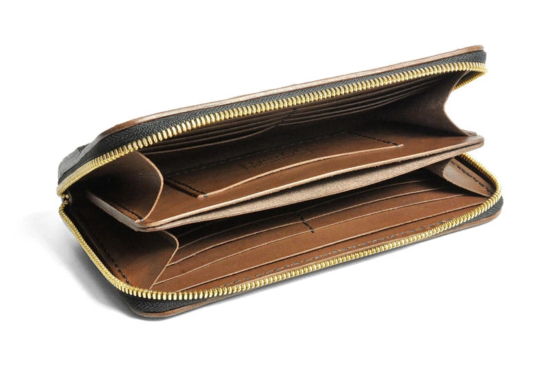 サムライクラフト ラウンドファスナー ロングウォレット タイプ1 エレファントレザー エクセラファスナー ウォレットチェーン対応