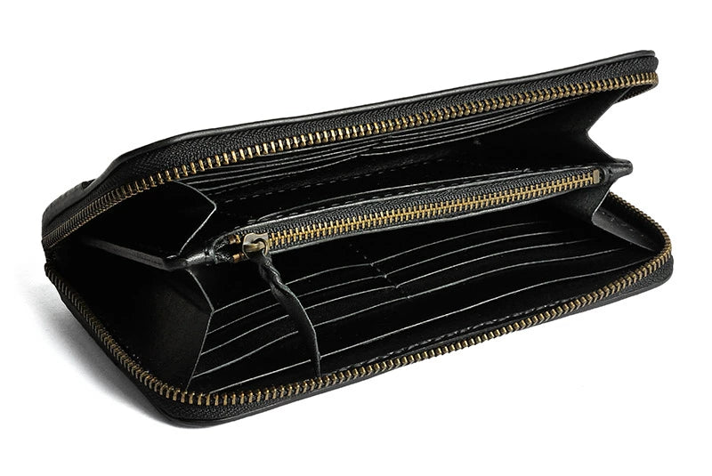 ラウンドファスナー ロングウォレット タイプ1  シャークスキン ダブルインレイ シャーク ウォレットチェーン対応