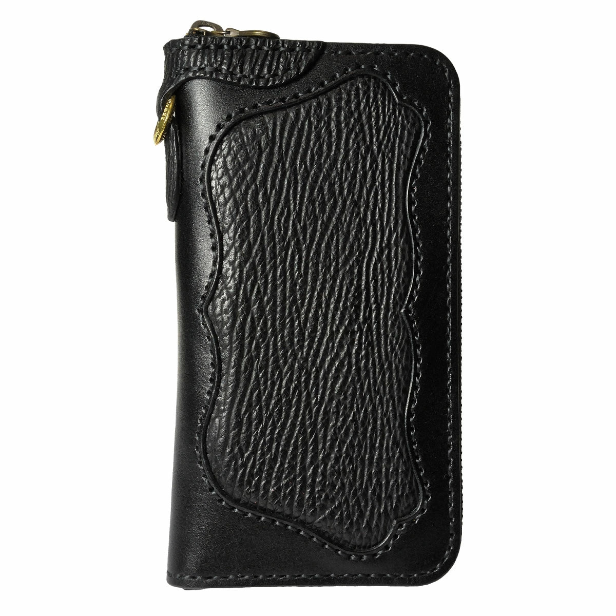 ラウンドファスナー ロングウォレット タイプ1  シャークスキン ダブルインレイ シャーク ウォレットチェーン対応