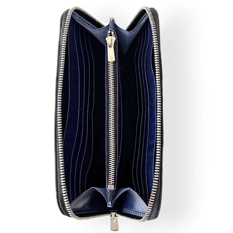 サムライクラフト ラウンドファスナー ロングウォレット タイプ1 　銀藍（ぎんらん）　輝茶（きちゃ）