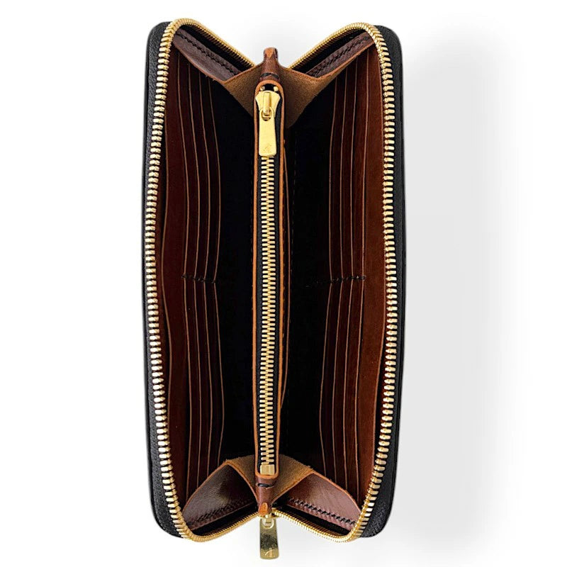 サムライクラフト ラウンドファスナー ロングウォレット タイプ1 　銀藍（ぎんらん）　輝茶（きちゃ）