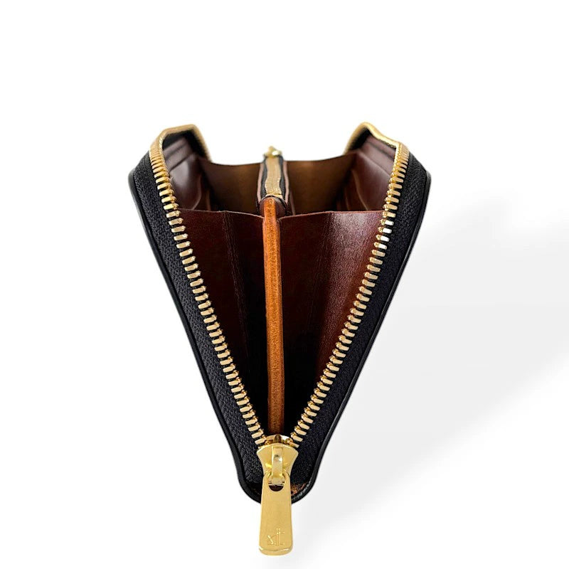 サムライクラフト ラウンドファスナー ロングウォレット タイプ1 　銀藍（ぎんらん）　輝茶（きちゃ）