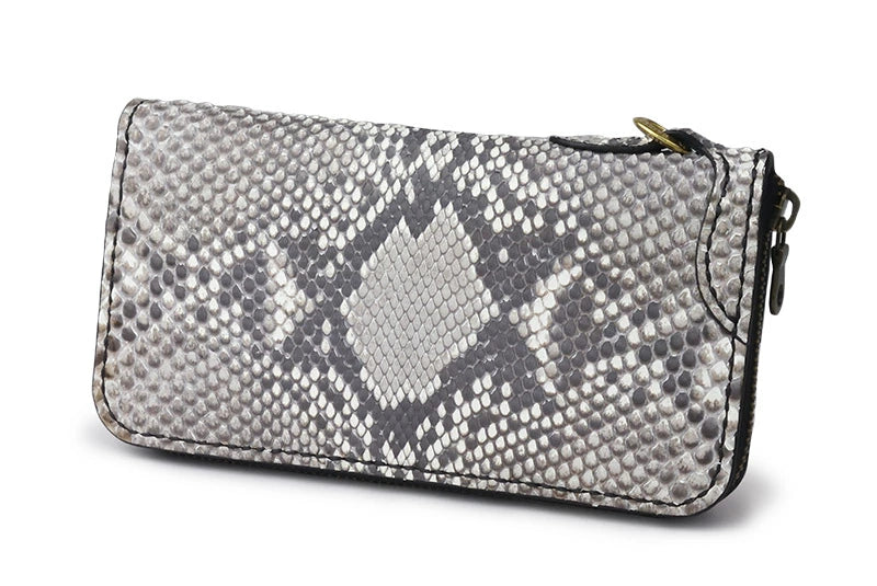 サムライクラフト ラウンドファスナー ロングウォレット タイプ1 ダイヤモンドパイソン マット仕上げ  ウォレットチェーン対応