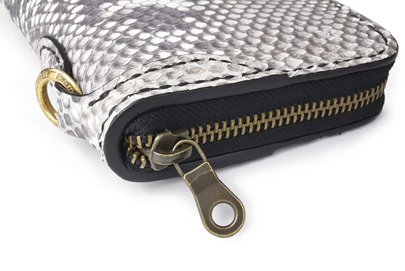 サムライクラフト ラウンドファスナー ロングウォレット タイプ1 ダイヤモンドパイソン マット仕上げ  ウォレットチェーン対応