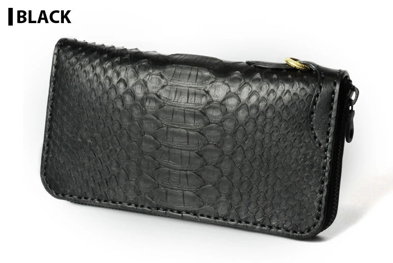 サムライクラフト ラウンドファスナー ロングウォレット タイプ1 ダイヤモンドパイソン マット仕上げ リング補強あり