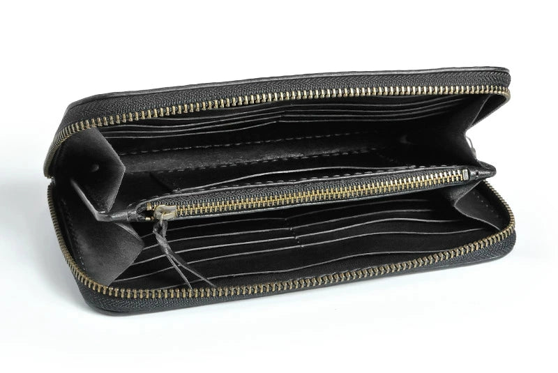サムライクラフト ラウンドファスナー ロングウォレット タイプ1 長財布 ブラックサドルレザー シャークスキン